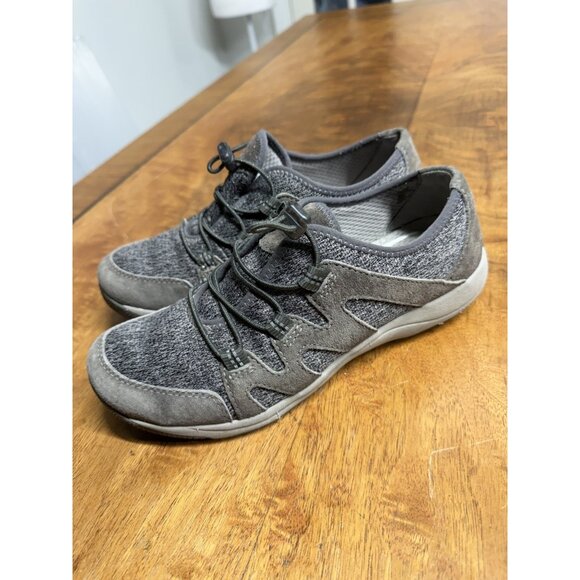 Dansko Shoes - Dansko Women’s 7 Holland Taupe Tan Suede Leather Low Bungee Comfort  Shoes